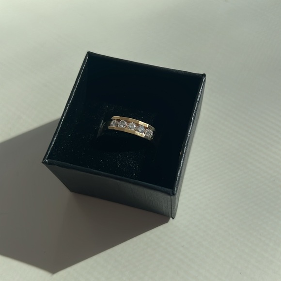 14K Gold Diamond Vintage Channel Set Band,  0.50ctw - Picture 7 of 9